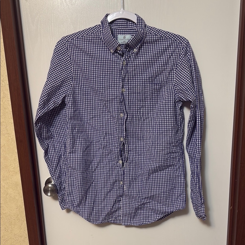 Class Club Boy’s Purple Checkered Shirt Size 14-16